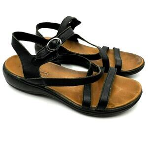 SKECHERS | Women's 8 Black Strappy‎ Ankle Buckle Dressy Go Luxe Foam Sandals